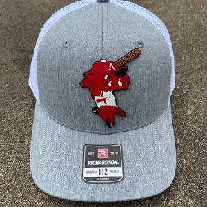 Ribby at Bat 3D Snapback Trucker Hat- Grey/ White